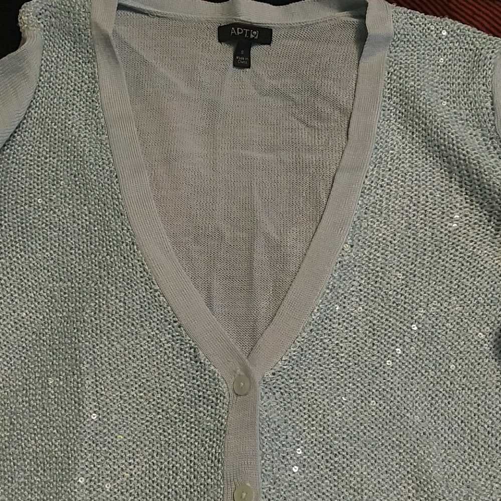 Light Blue Sequence Sweater Apt 9 Small - image 2
